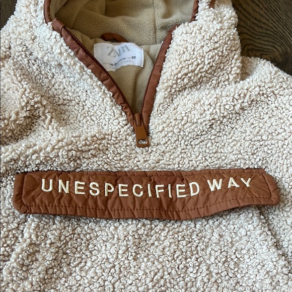 Zara Kids Cream Sherpa Jacket 18-24 months baby unisex EUC - Picture 3 of 6